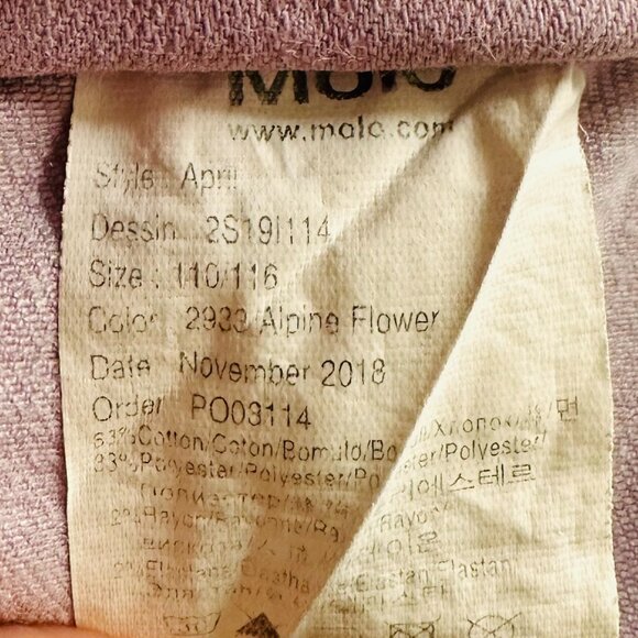 Molo Lilac Jeggings — Size 110/116 (5-6 Years) - Picture 4 of 6